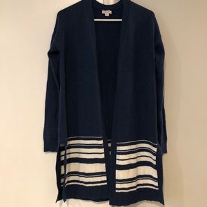 Long open front sweater